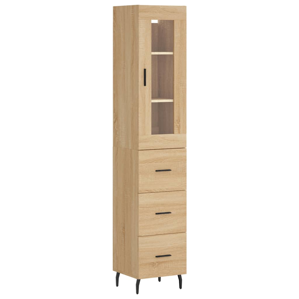 Visoka komoda hrasta sonome 34,5x34x180cm od konstruiranog drva