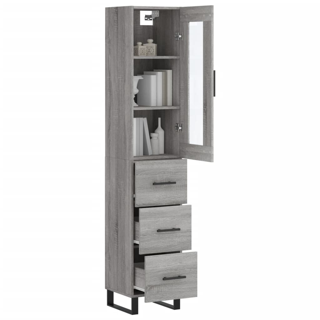 Visoka komoda siva sonome 34,5x34x180 cm od konstruiranog drva