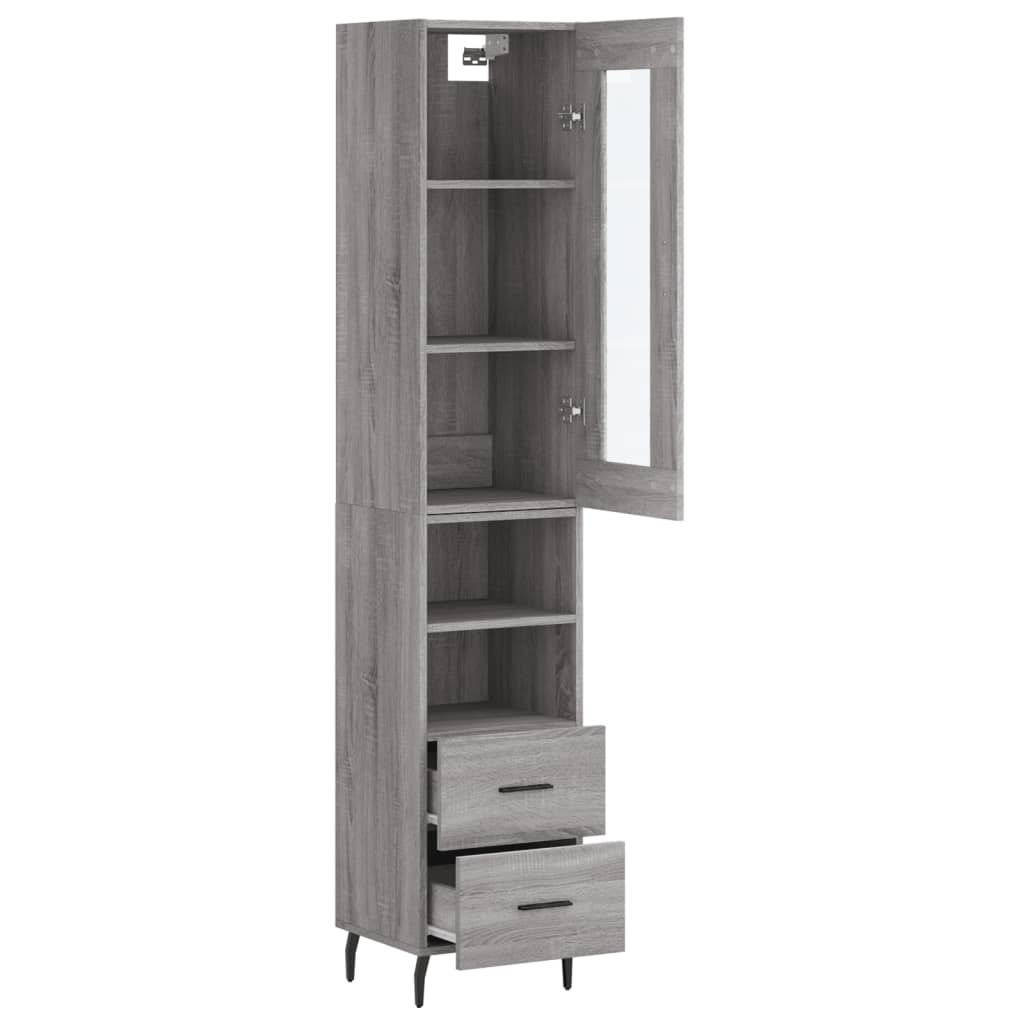 Visoka komoda siva sonome 34,5x34x180 cm od konstruiranog drva