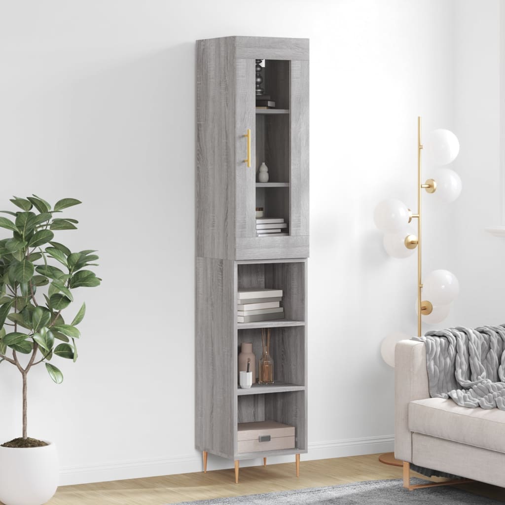Visoka komoda siva sonome 34,5x34x180 cm od konstruiranog drva