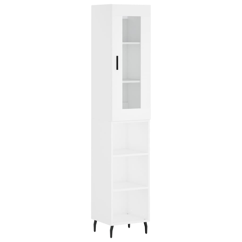 Visoka komoda bijeli 34,5x34x180 cm od konstruiranog drva
