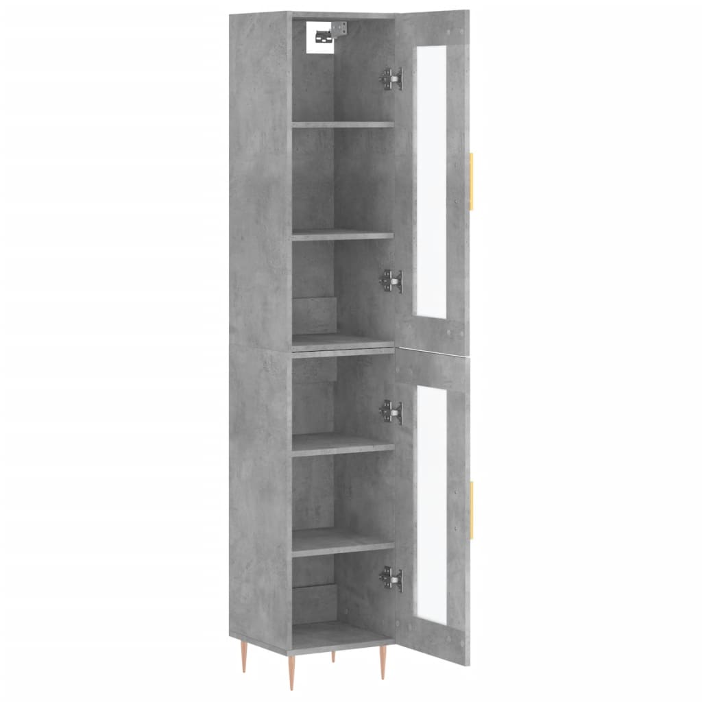 Visoka komoda siva betona 34,5x34x180 cm od konstruiranog drva