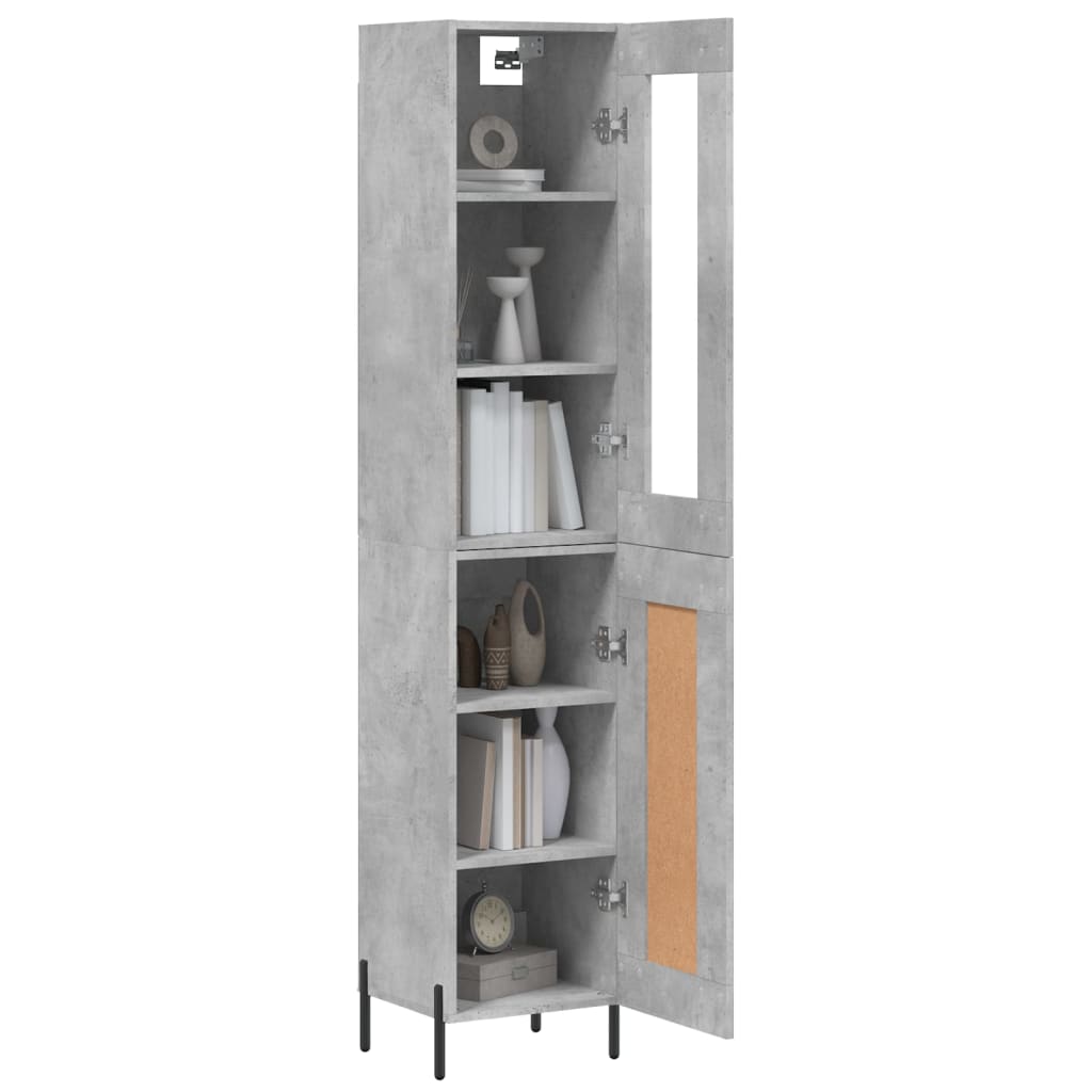 Visoka komoda siva betona 34,5x34x180 cm od konstruiranog drva
