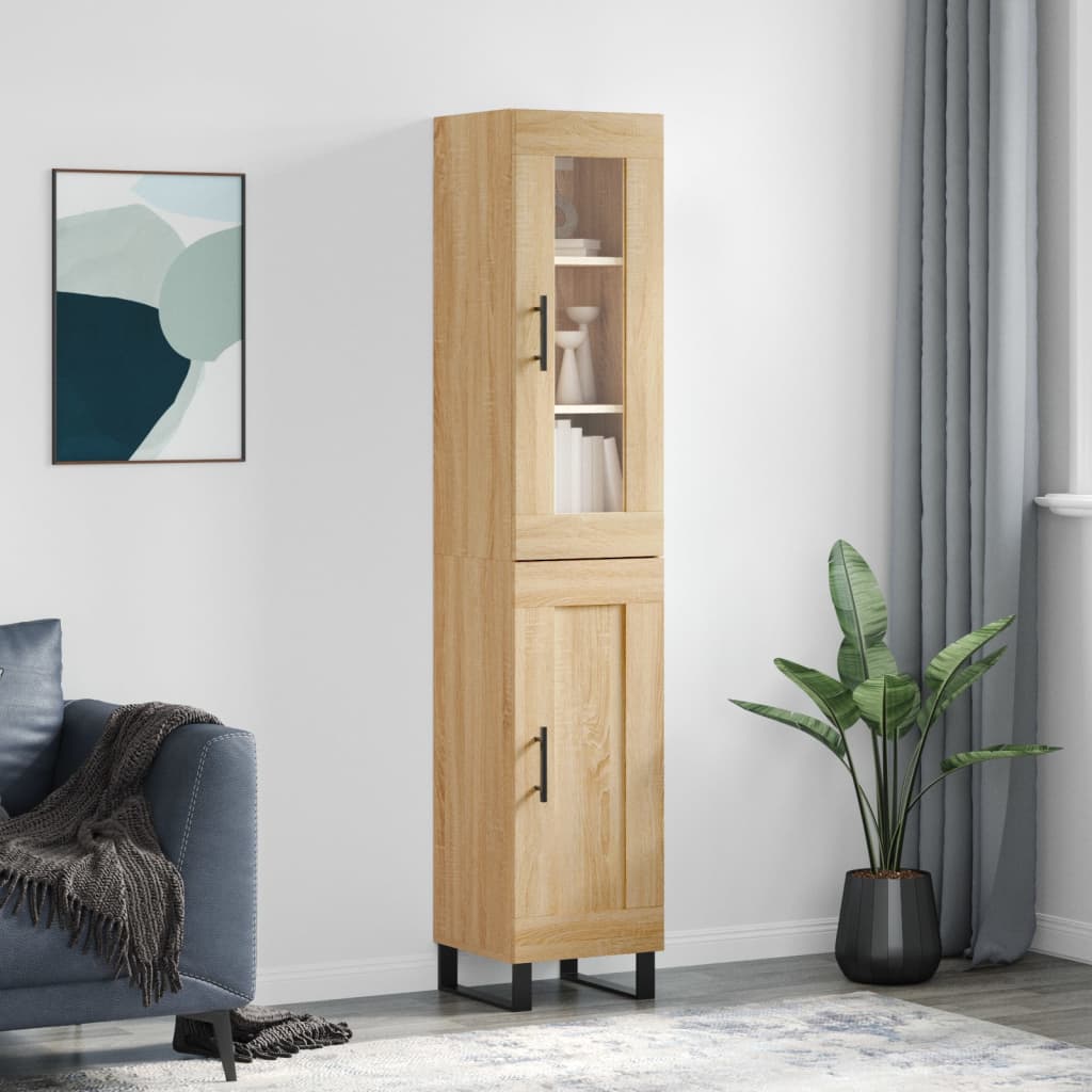 Visoka komoda hrasta sonome 34,5x34x180cm od konstruiranog drva