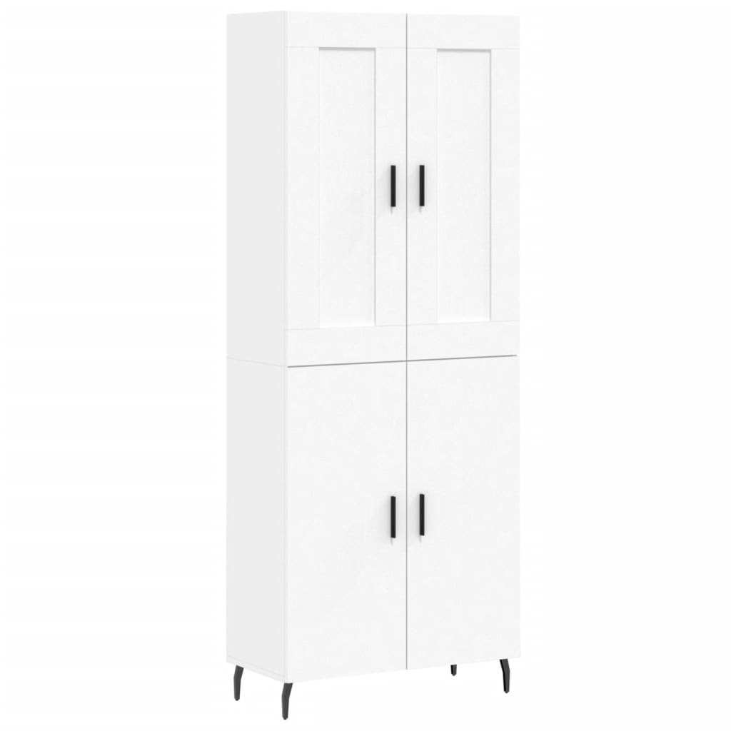 Visoka komoda bijela 69,5x34x180 cm konstruirano drvo