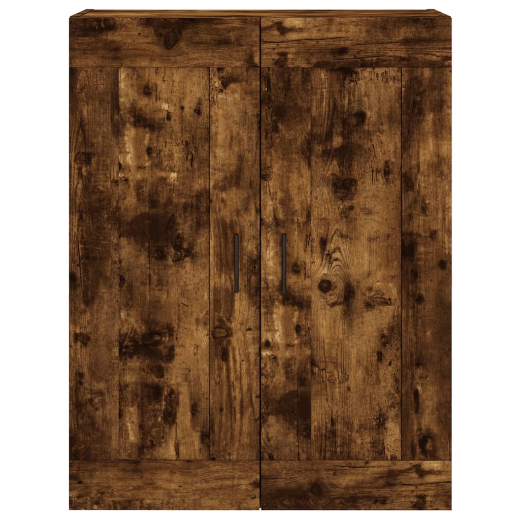 Visoka komoda dimljeni hrast 69,5x34x180 cm konstruiranog drva