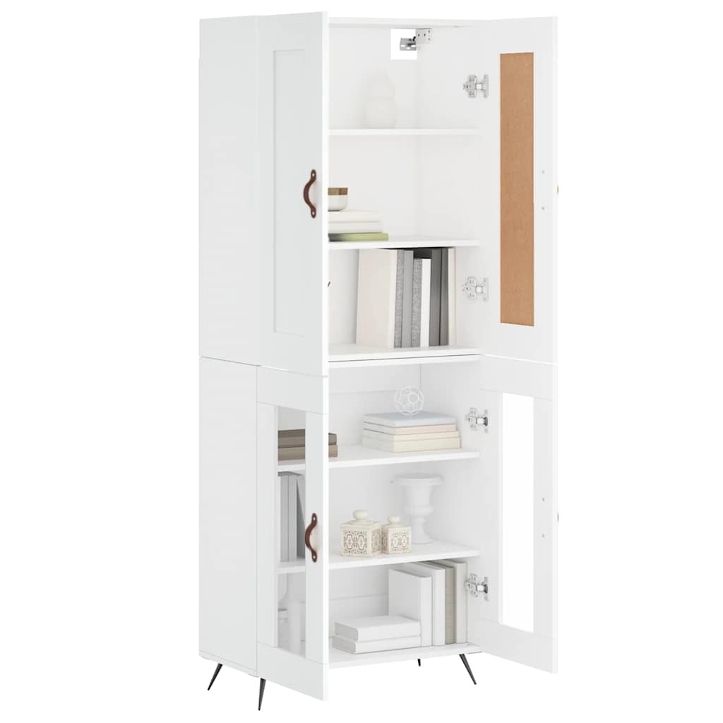 Visoka komoda bijela 69,5x34x180 cm konstruirano drvo