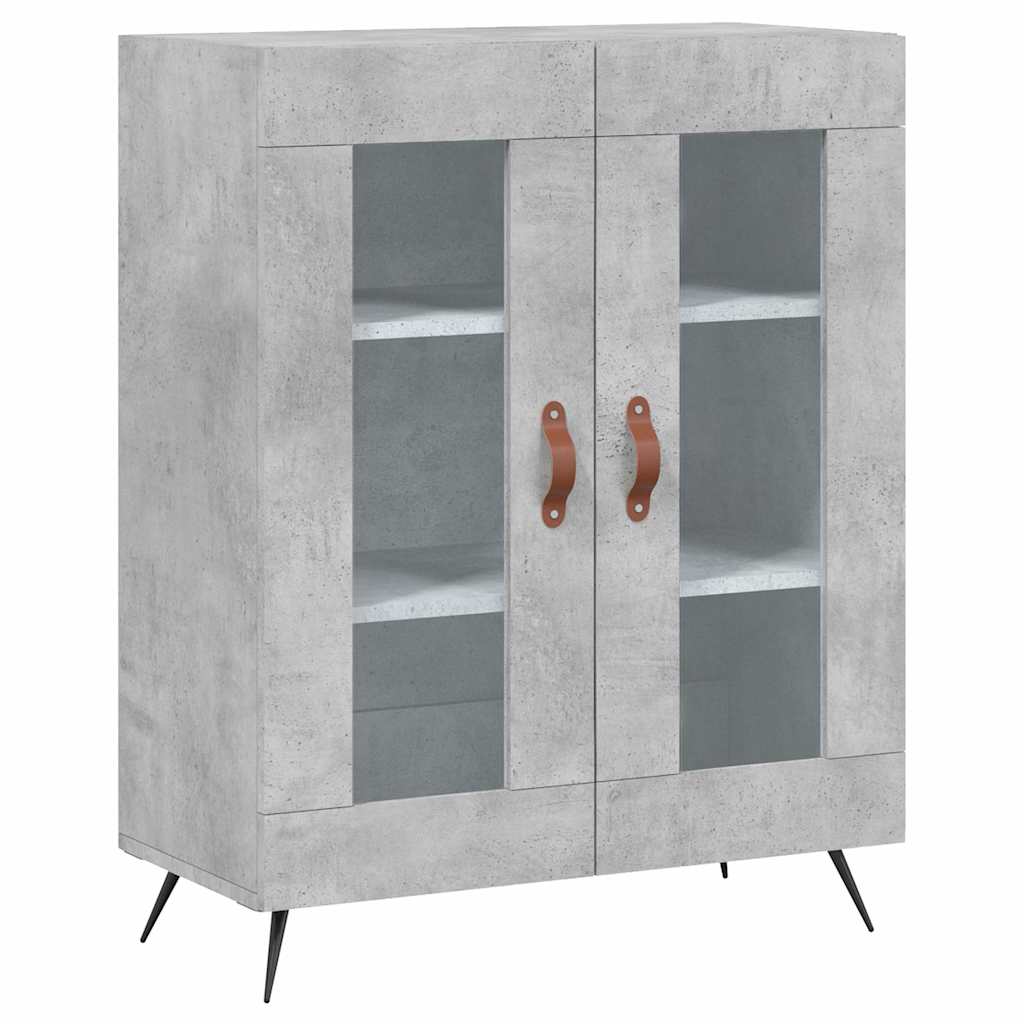 Visoka komoda siva betona 69,5x34x180 cm od konstruiranog drva