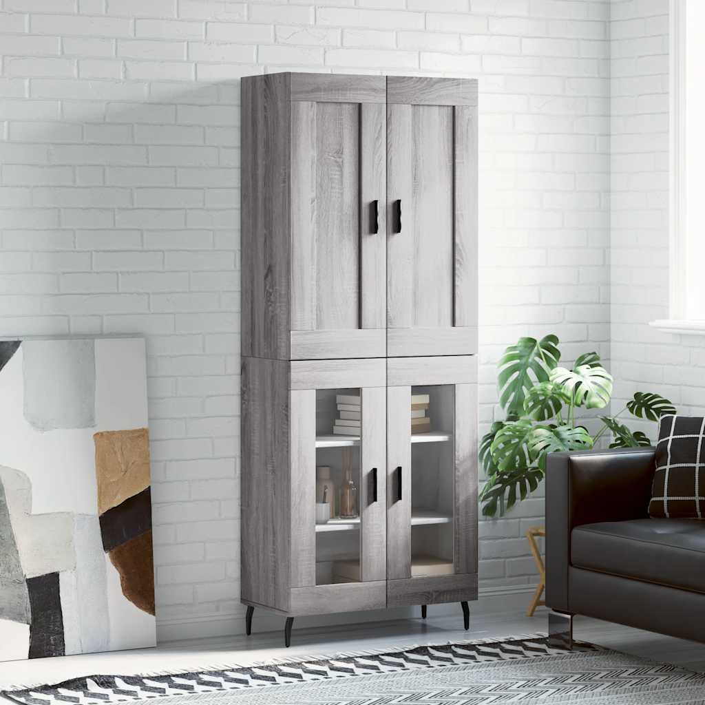 Visoka komoda siva sonome 69,5x34x180 cm od konstruiranog drva