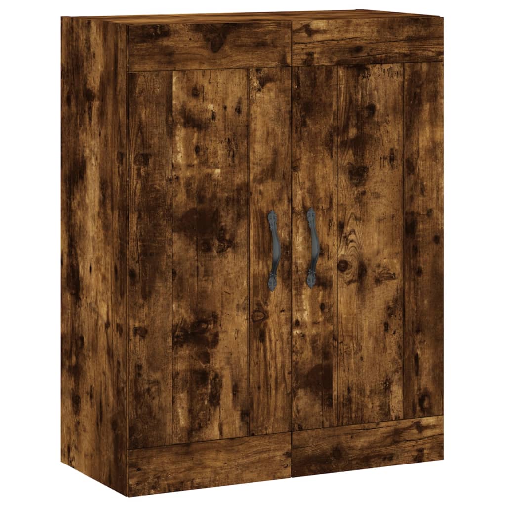 Visoka komoda dimljeni hrast 69,5x34x180 cm konstruiranog drva