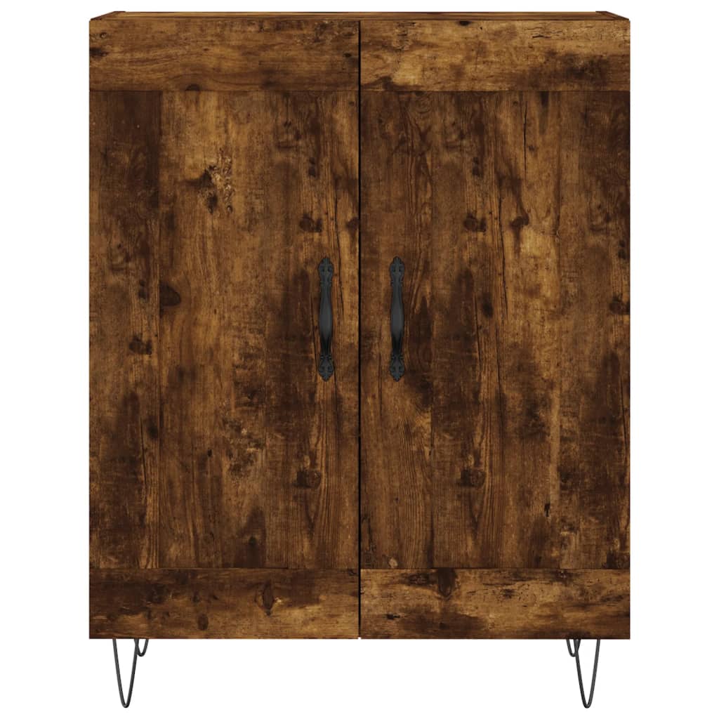 Visoka komoda dimljeni hrast 69,5x34x180 cm konstruiranog drva