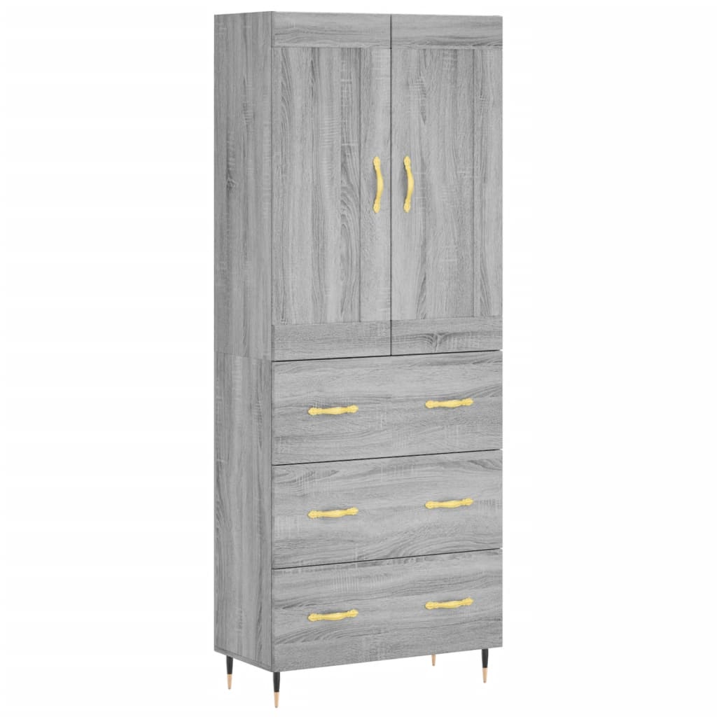 Visoka komoda siva sonome 69,5x34x180 cm od konstruiranog drva