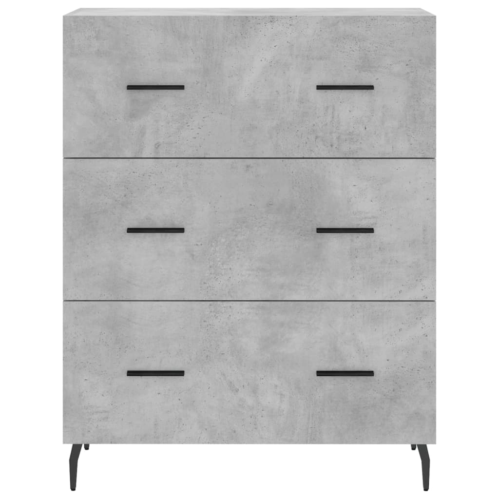 Visoka komoda siva betona 69,5x34x180 cm od konstruiranog drva