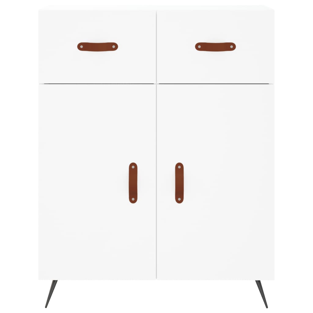 Visoka komoda bijela 69,5x34x180 cm konstruirano drvo