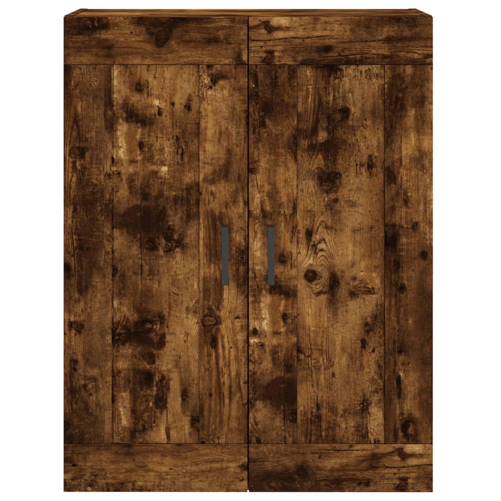 Visoka komoda dimljeni hrast 69,5x34x180 cm konstruiranog drva