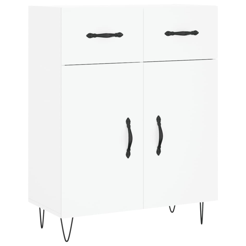 Visoka komoda bijela 69,5x34x180 cm konstruirano drvo