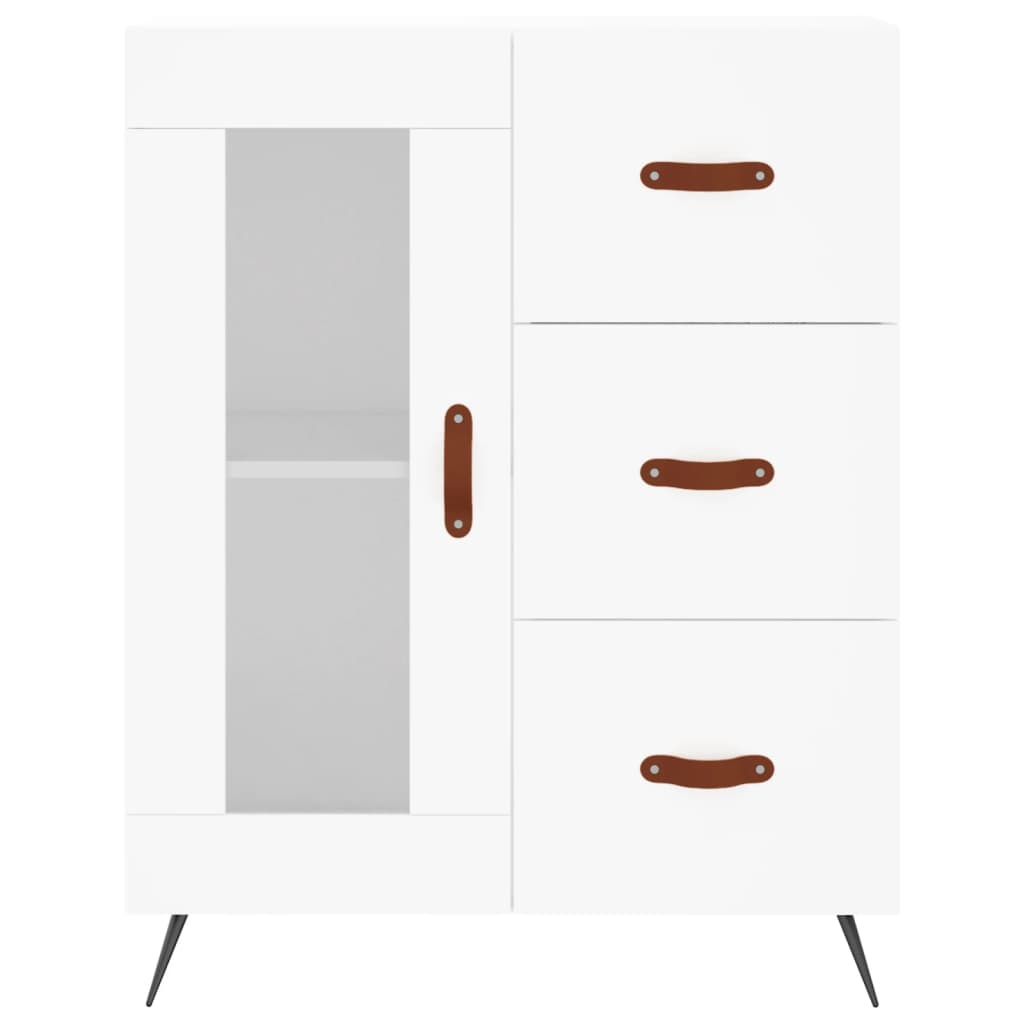 Visoka komoda bijela 69,5x34x180 cm konstruirano drvo