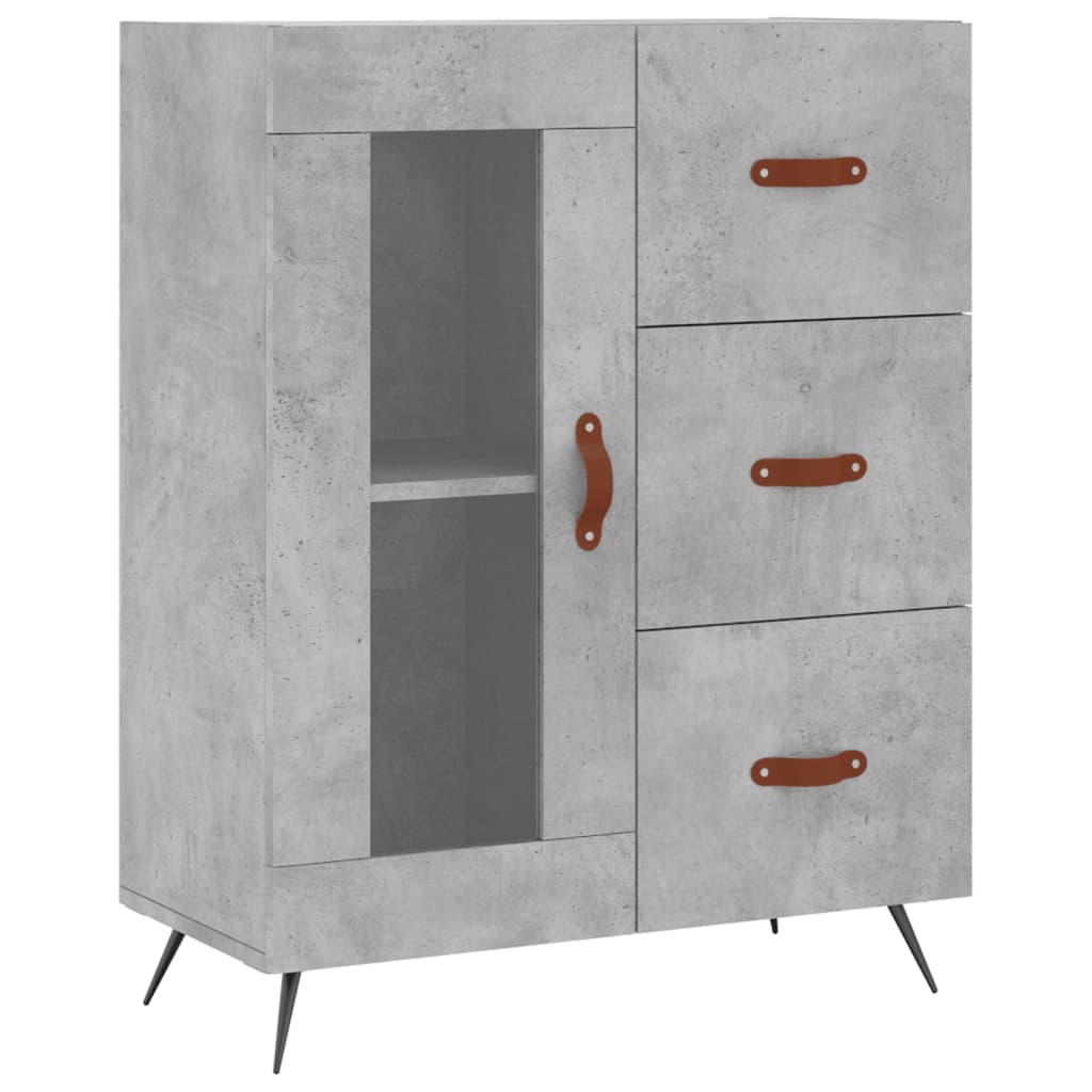 Visoka komoda siva betona 69,5x34x180 cm od konstruiranog drva