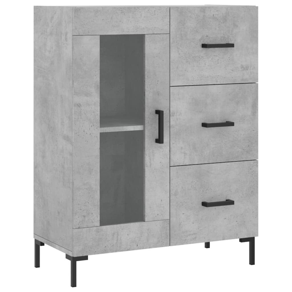 Visoka komoda siva betona 69,5x34x180 cm od konstruiranog drva