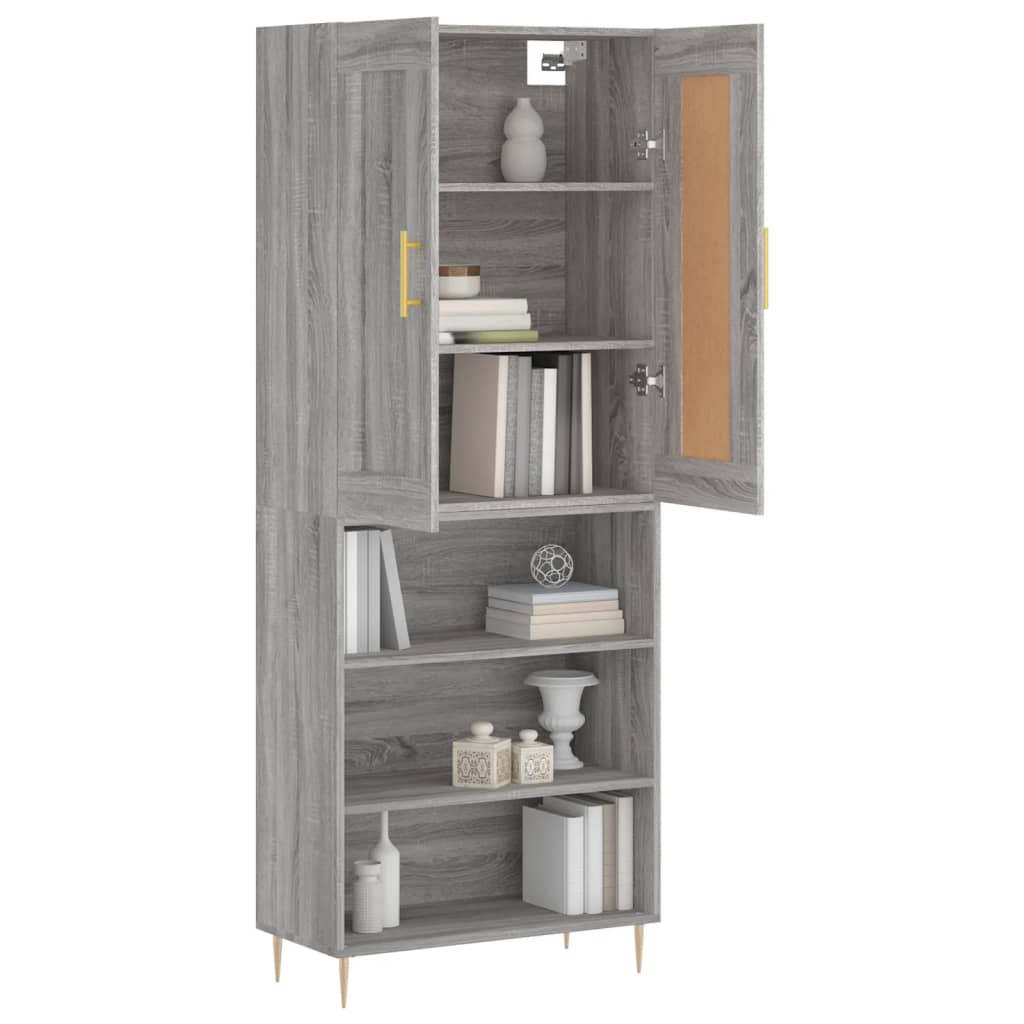 Visoka komoda siva sonome 69,5x34x180 cm od konstruiranog drva