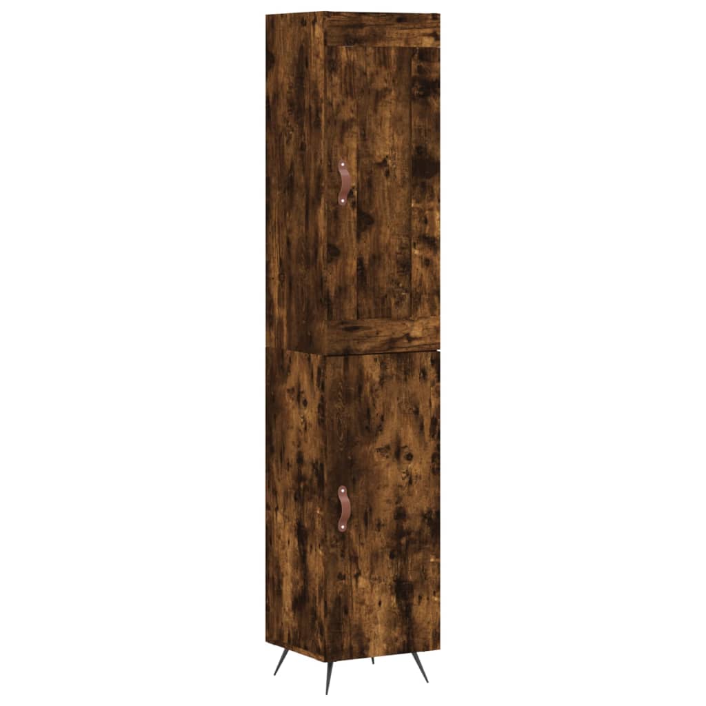 Visoka komoda dimljeni hrast 34,5x34x180cm konstruiranog drva