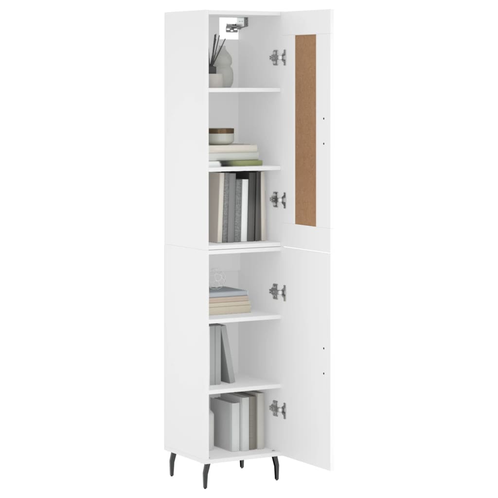 Visoka komoda bijeli 34,5x34x180 cm od konstruiranog drva