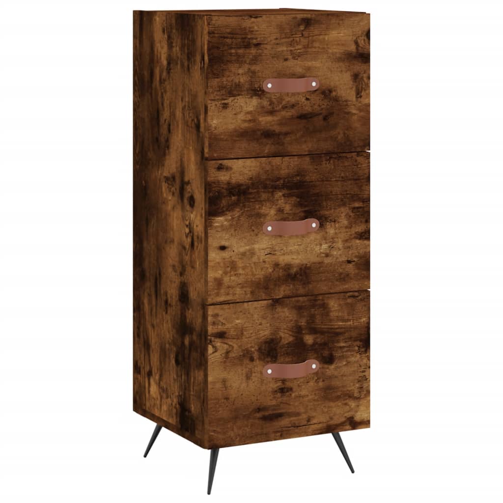 Visoka komoda dimljeni hrast 34,5x34x180cm konstruiranog drva