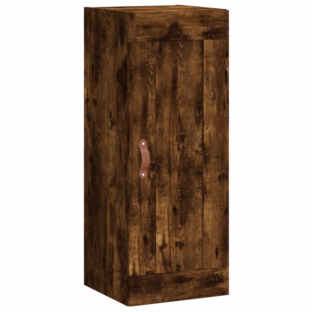 Visoka komoda dimljeni hrast 34,5x34x180cm konstruiranog drva