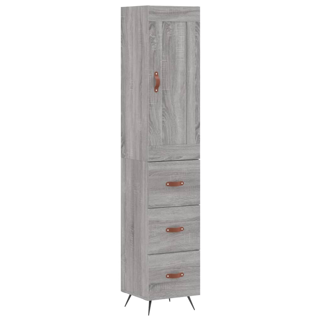 Visoka komoda siva sonome 34,5x34x180 cm od konstruiranog drva