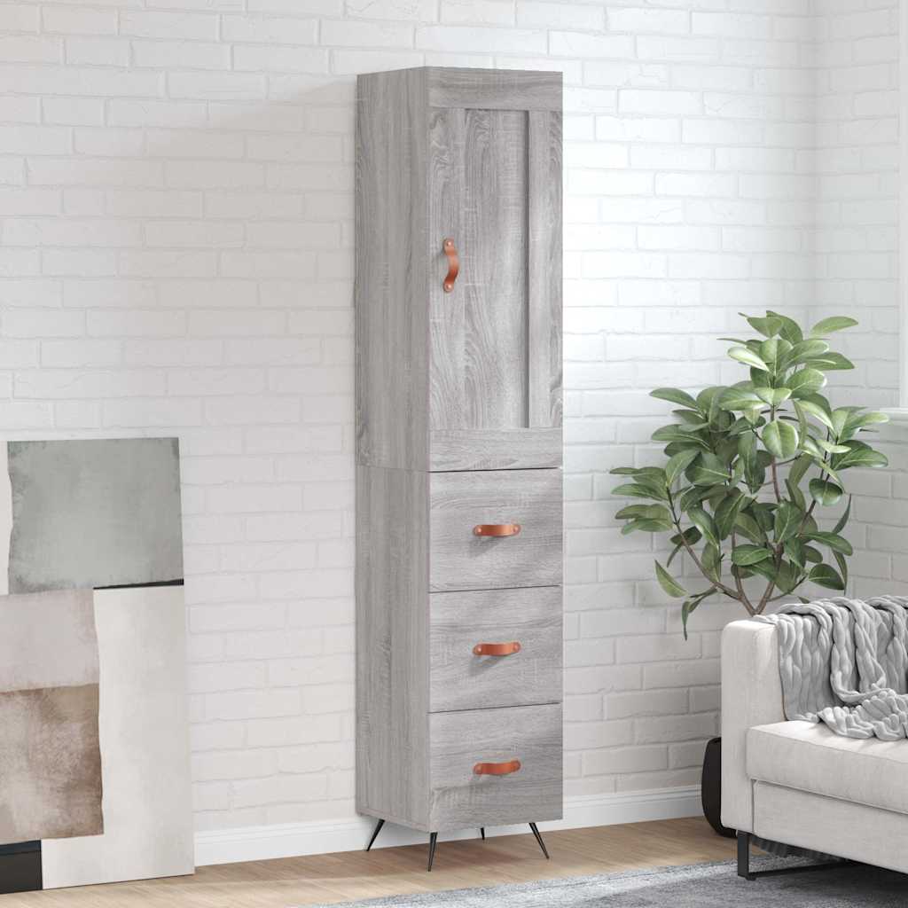 Visoka komoda siva sonome 34,5x34x180 cm od konstruiranog drva