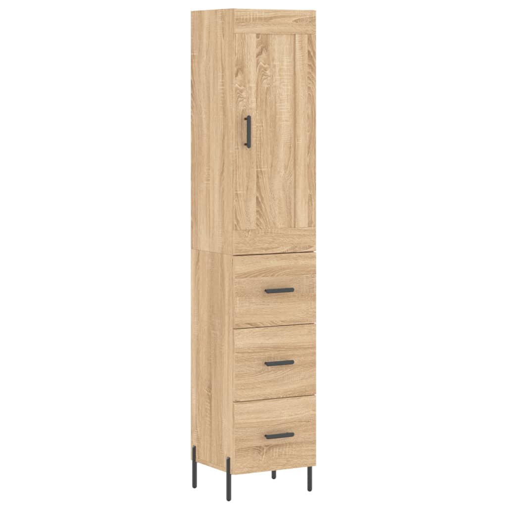 Visoka komoda hrasta sonome 34,5x34x180cm od konstruiranog drva