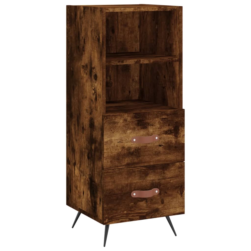 Visoka komoda dimljeni hrast 34,5x34x180cm konstruiranog drva
