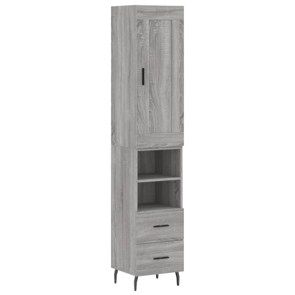Visoka komoda siva sonome 34,5x34x180 cm od konstruiranog drva