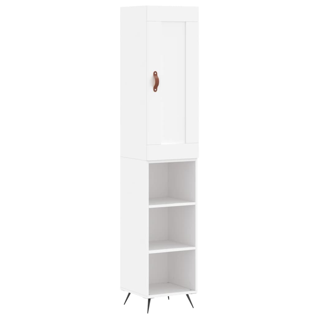 Visoka komoda bijeli 34,5x34x180 cm od konstruiranog drva