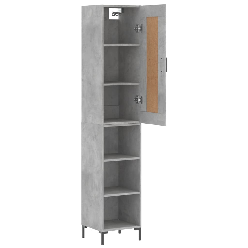 Visoka komoda siva betona 34,5x34x180 cm od konstruiranog drva