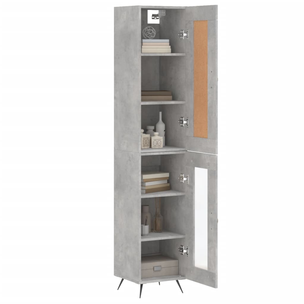 Visoka komoda siva betona 34,5x34x180 cm od konstruiranog drva