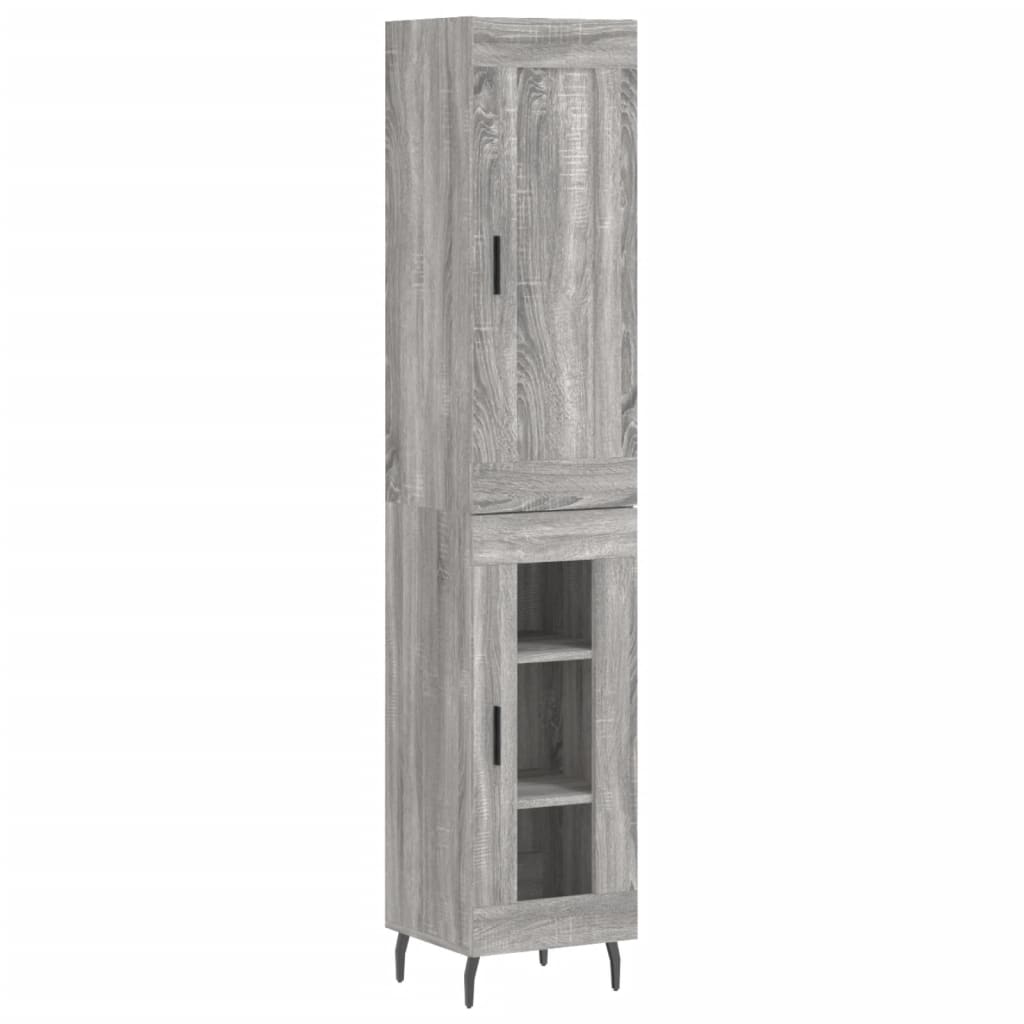 Visoka komoda siva sonome 34,5x34x180 cm od konstruiranog drva