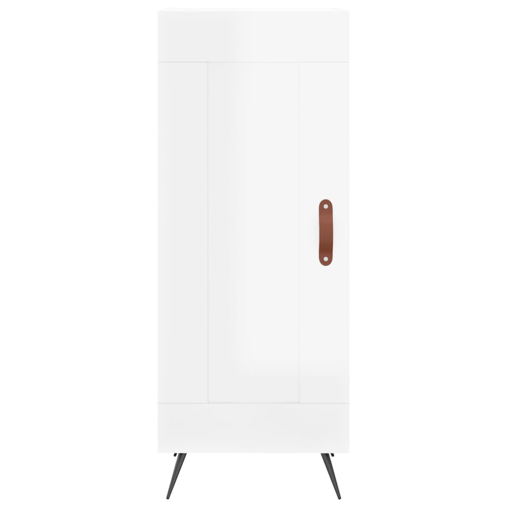 Visoka komoda sjajna bijela 34,5x34x180 cm konstruirano drvo