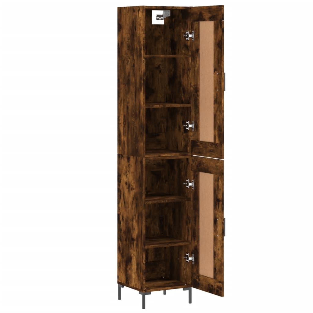 Visoka komoda dimljeni hrast 34,5x34x180cm konstruiranog drva