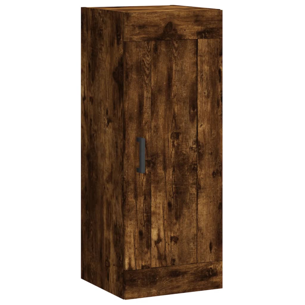 Visoka komoda dimljeni hrast 34,5x34x180cm konstruiranog drva
