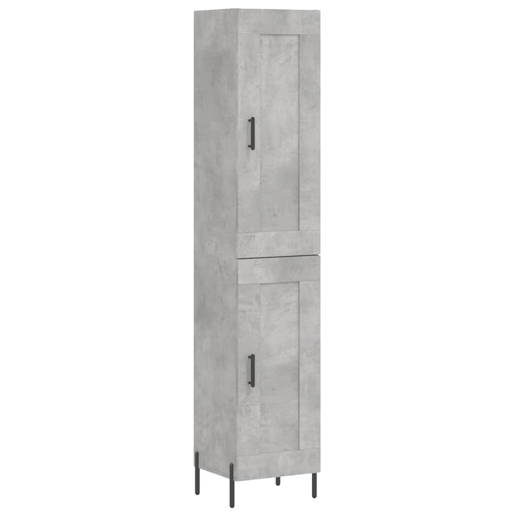 Visoka komoda siva betona 34,5x34x180 cm od konstruiranog drva