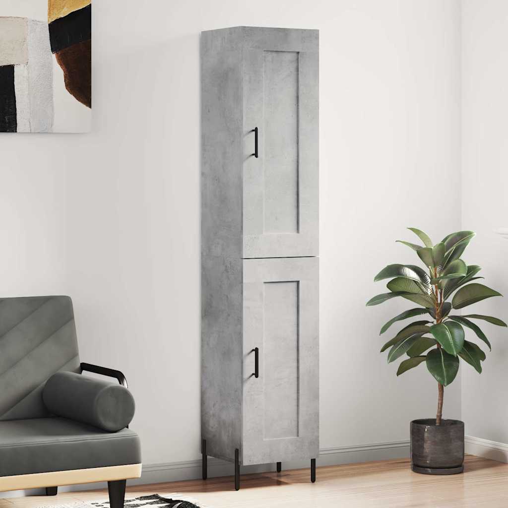 Visoka komoda siva betona 34,5x34x180 cm od konstruiranog drva