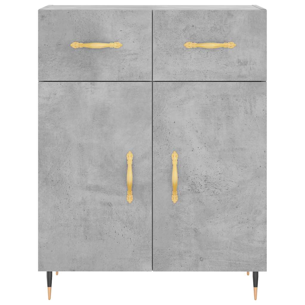 Visoka komoda siva betona 69,5x34x180 cm od konstruiranog drva