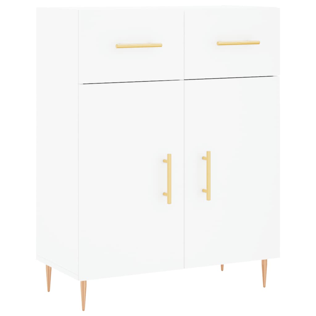 Visoka komoda bijela 69,5x34x180 cm konstruirano drvo
