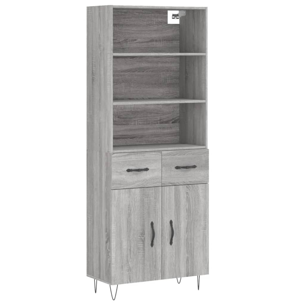 Visoka komoda siva sonome 69,5x34x180 cm od konstruiranog drva