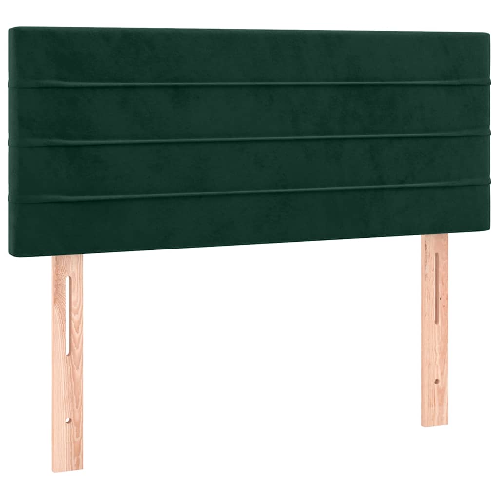 Box spring krevet s madracem tamnozeleni 90x200 cm baršunasti