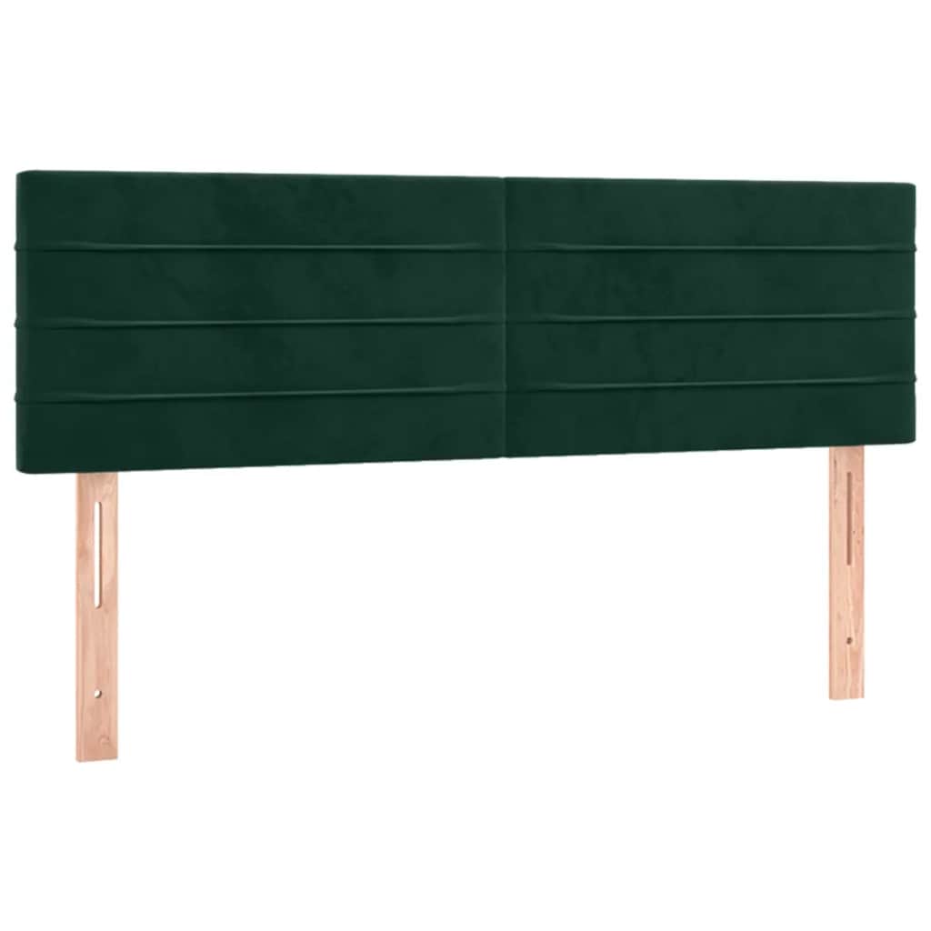 Krevet s oprugama i madracem tamnozeleni 140x190 cm baršunasti