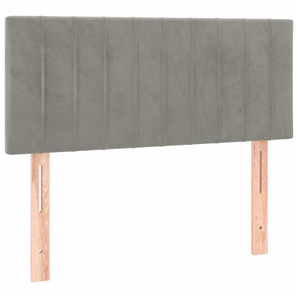 Box spring krevet s madracem svjetlosivi 80 x 200 cm baršunasti