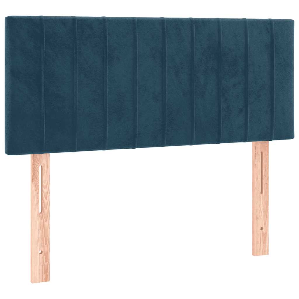 Box spring krevet s madracem tamnoplavi 90x190 cm baršunasti