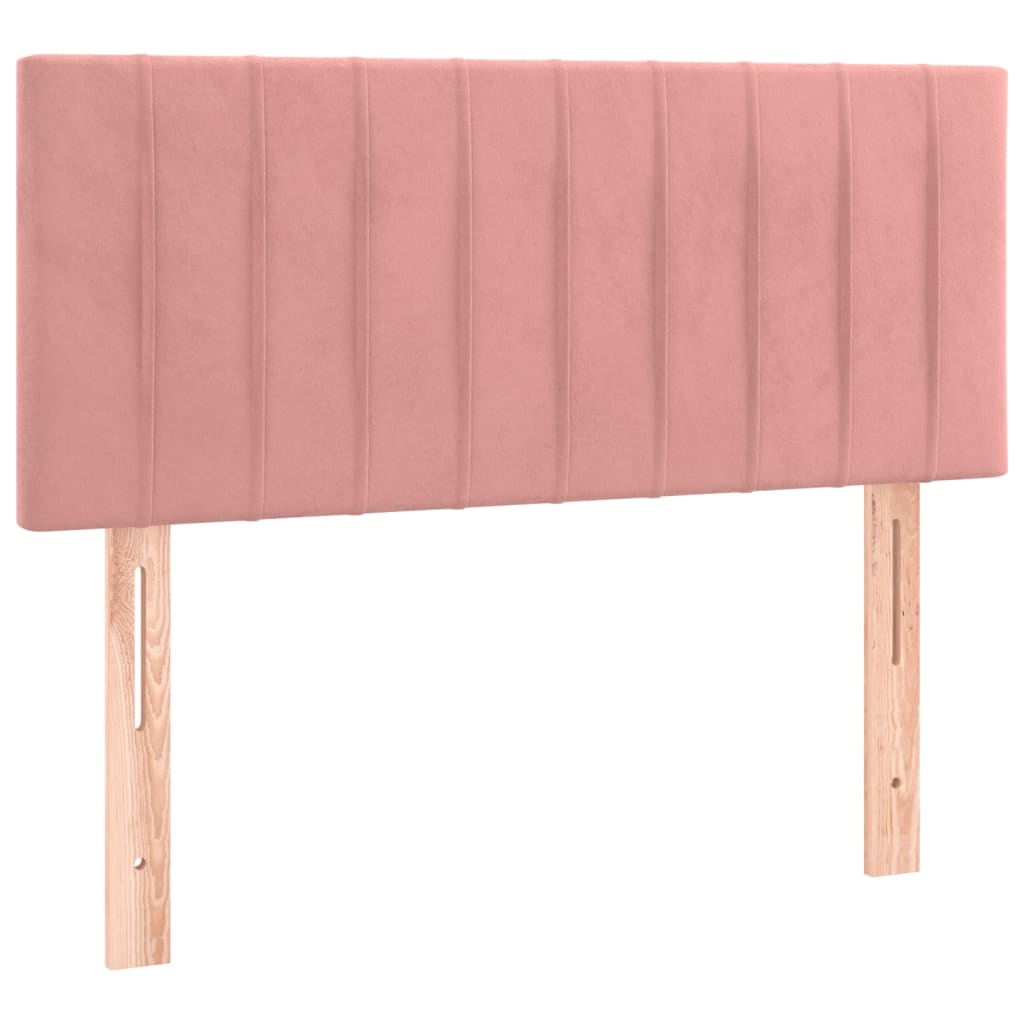 Box spring krevet s madracem ružičasti 90x200 cm baršunasti